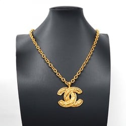 Chanel Necklace Coco Mark Matelasse GP Plated Gold Ladies