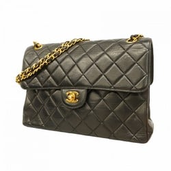 Chanel Shoulder Bag Matelasse Double Face Lambskin Black Women's