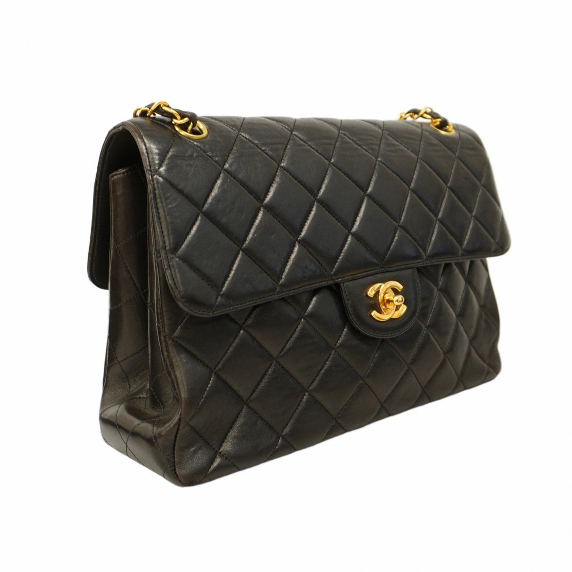 Chanel Shoulder Bag Matelasse Double Face Lambskin Black Women's