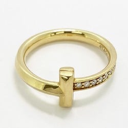 Tiffany ring T One diamond K18YG yellow gold size 9.5 for women