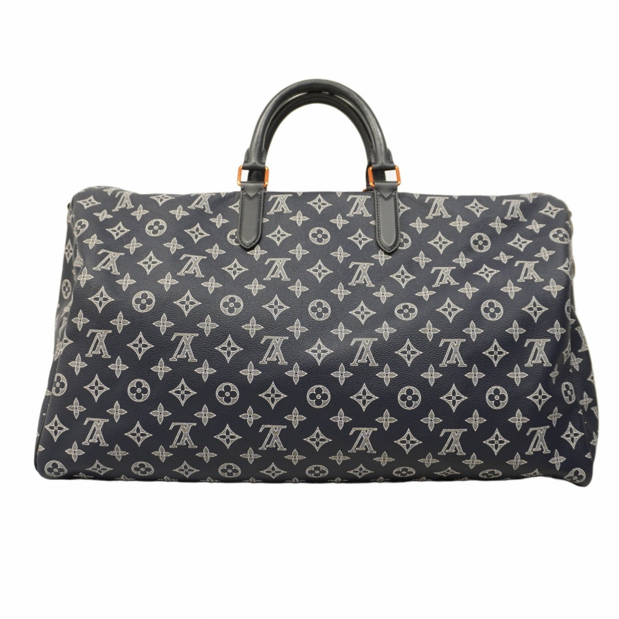 Louis Vuitton Boston Bag Monogram Ink Keepall Bandouliere 50 M43684 Navy Men's Women's