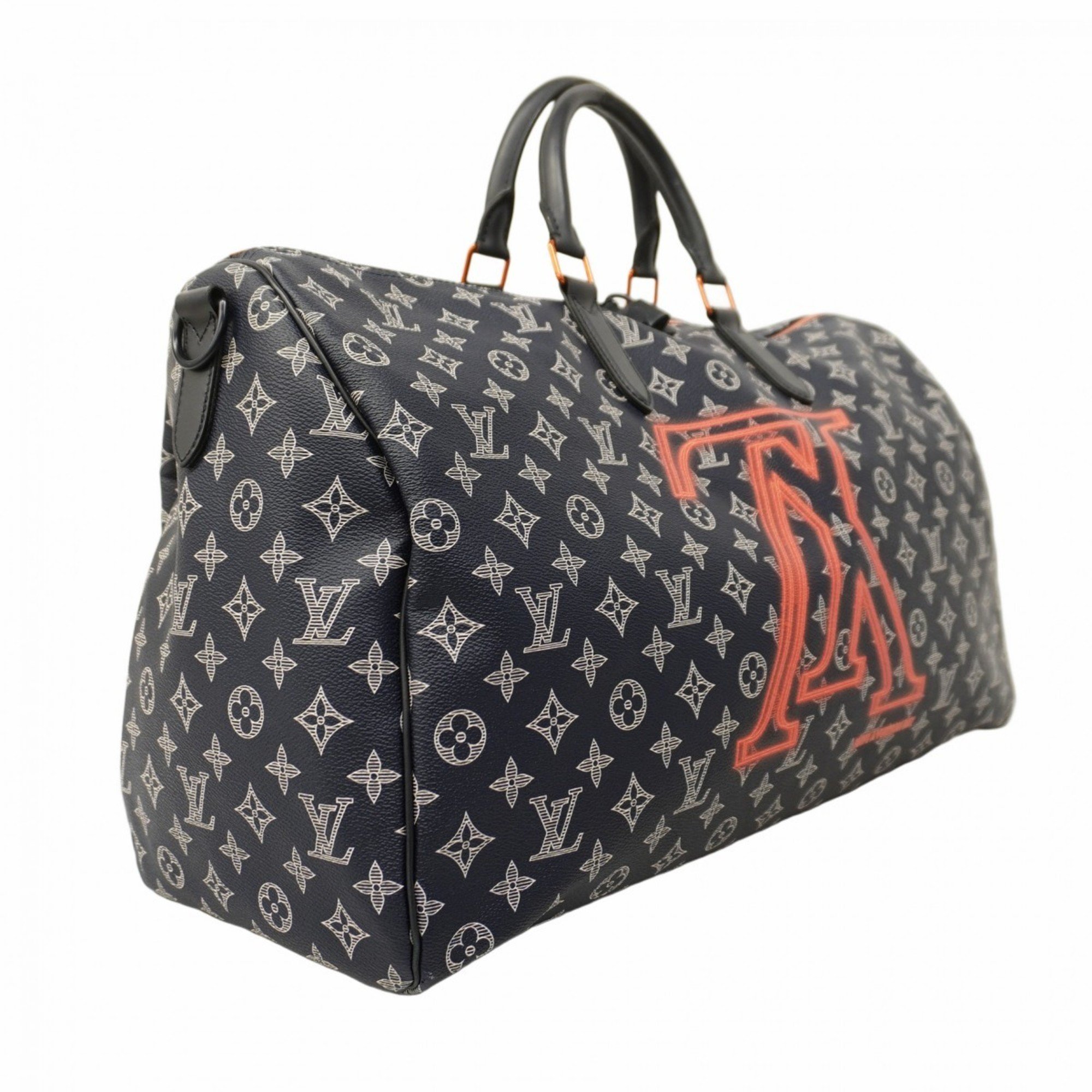 Louis Vuitton Boston Bag Monogram Ink Keepall Bandouliere 50 M43684 Navy Men's Women's