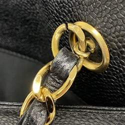 Chanel Shoulder Bag Caviar Skin Black Women's