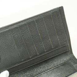 Chanel Tri-fold Long Wallet Bicolor Leather Grey Women's