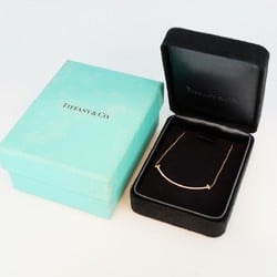 Tiffany Necklace T Smile Small Diamond K18YG Yellow Gold Ladies