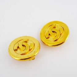 Chanel Earrings Coco Mark Circle GP Plated Gold Ladies