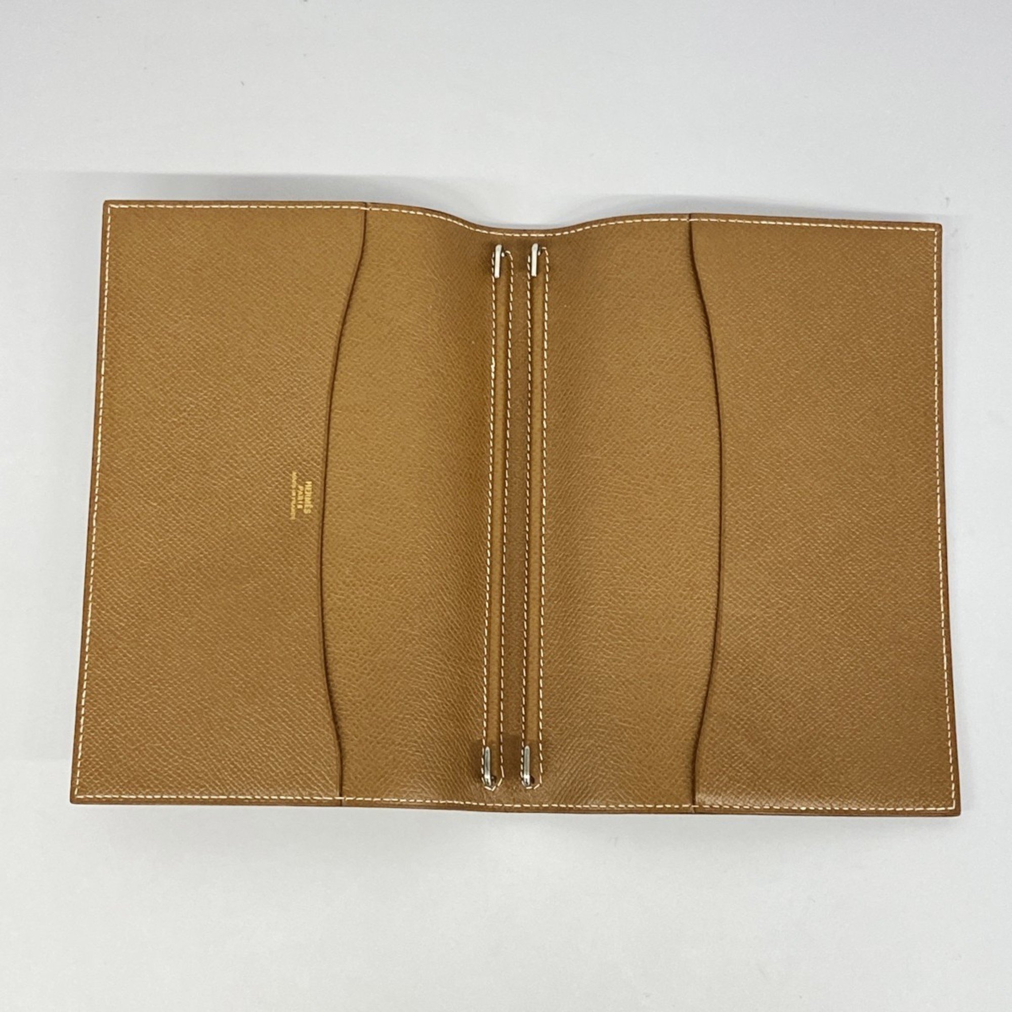 Hermes Notebook Cover Globe Trotter Cushvel Gold 〇Y Engraved Men's Women's