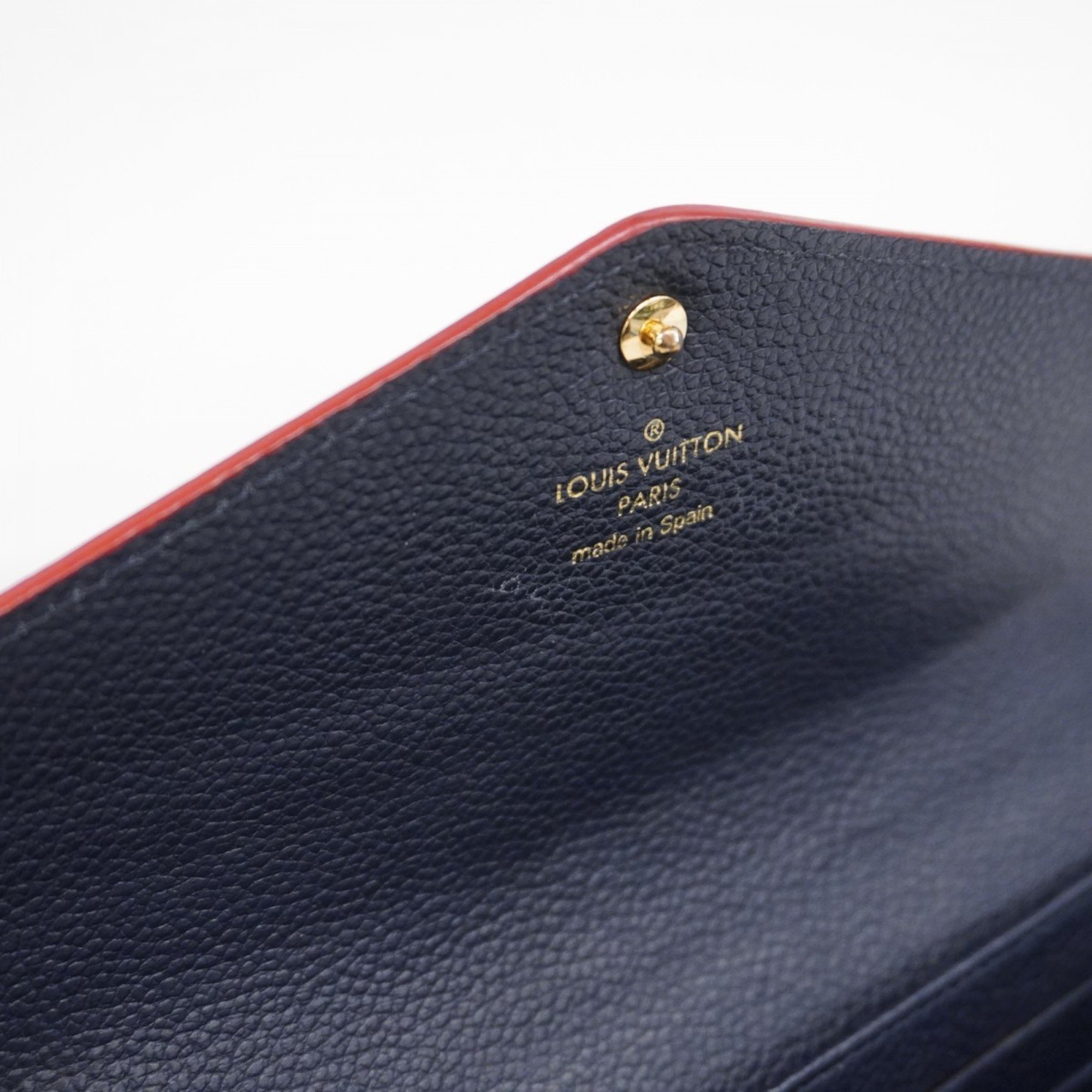 Louis Vuitton Long Wallet Monogram Empreinte Portefeuille Sarah M62125 Marine Rouge Ladies