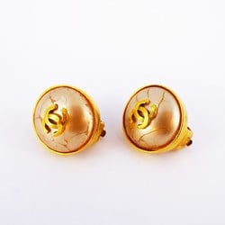 Chanel Earrings Coco Mark Circle GP Plated Gold Ladies