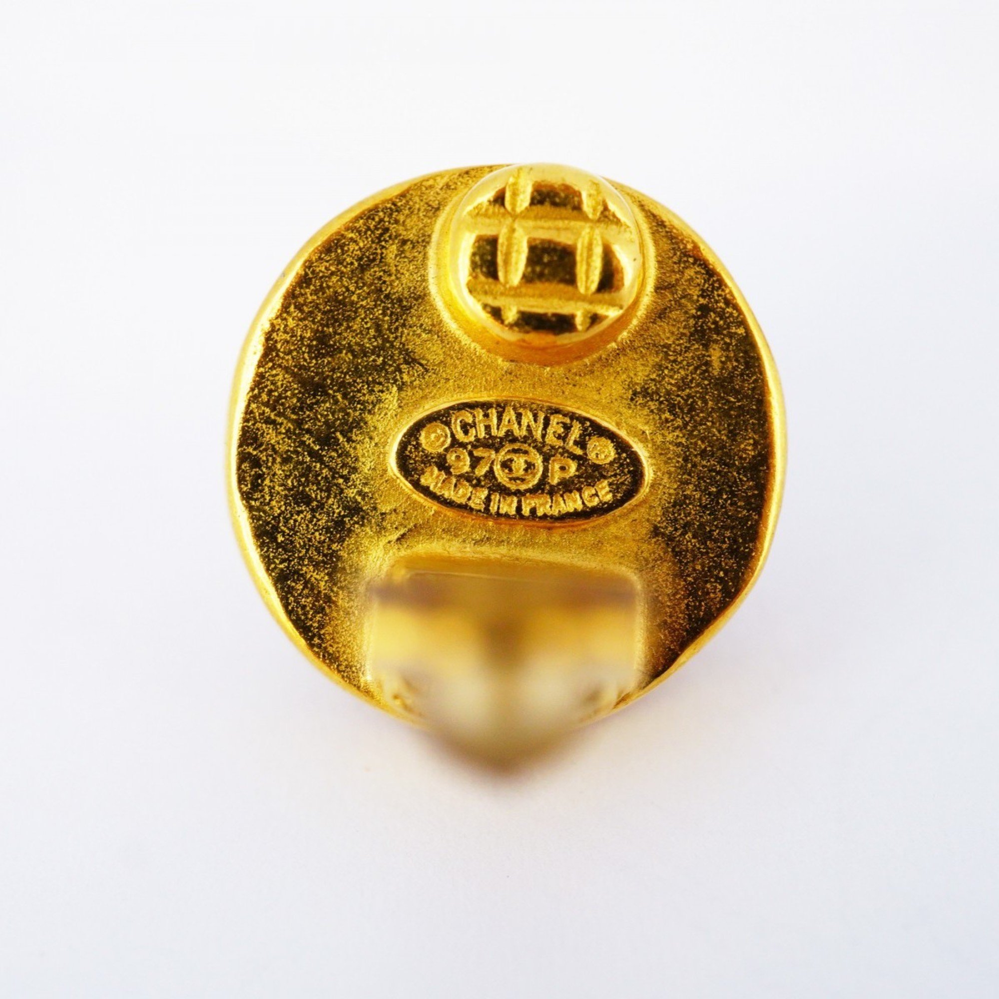 Chanel Earrings Coco Mark Circle GP Plated Gold Ladies