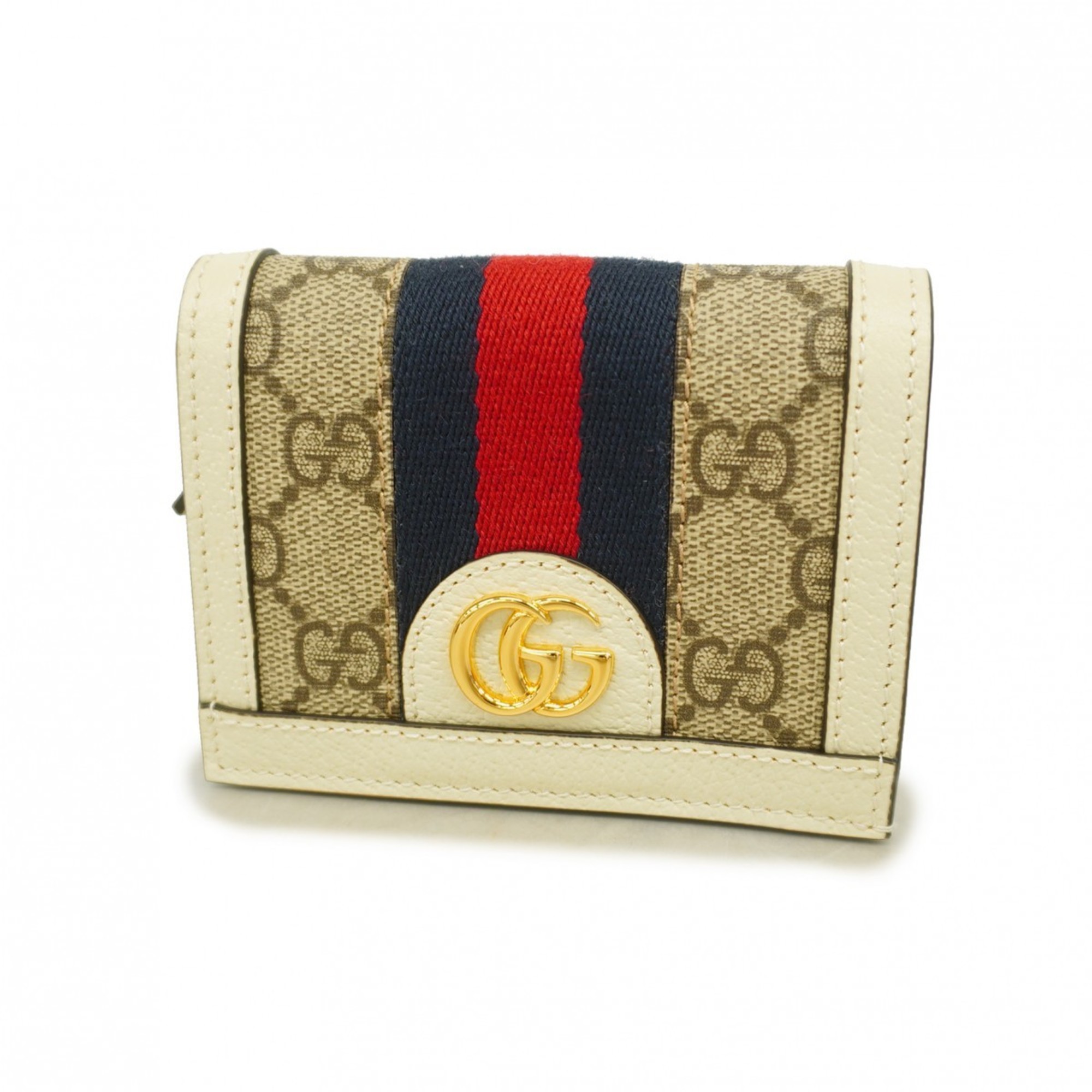 Gucci Wallet GG Supreme Sherry Line 523155 White Brown Men's Women's