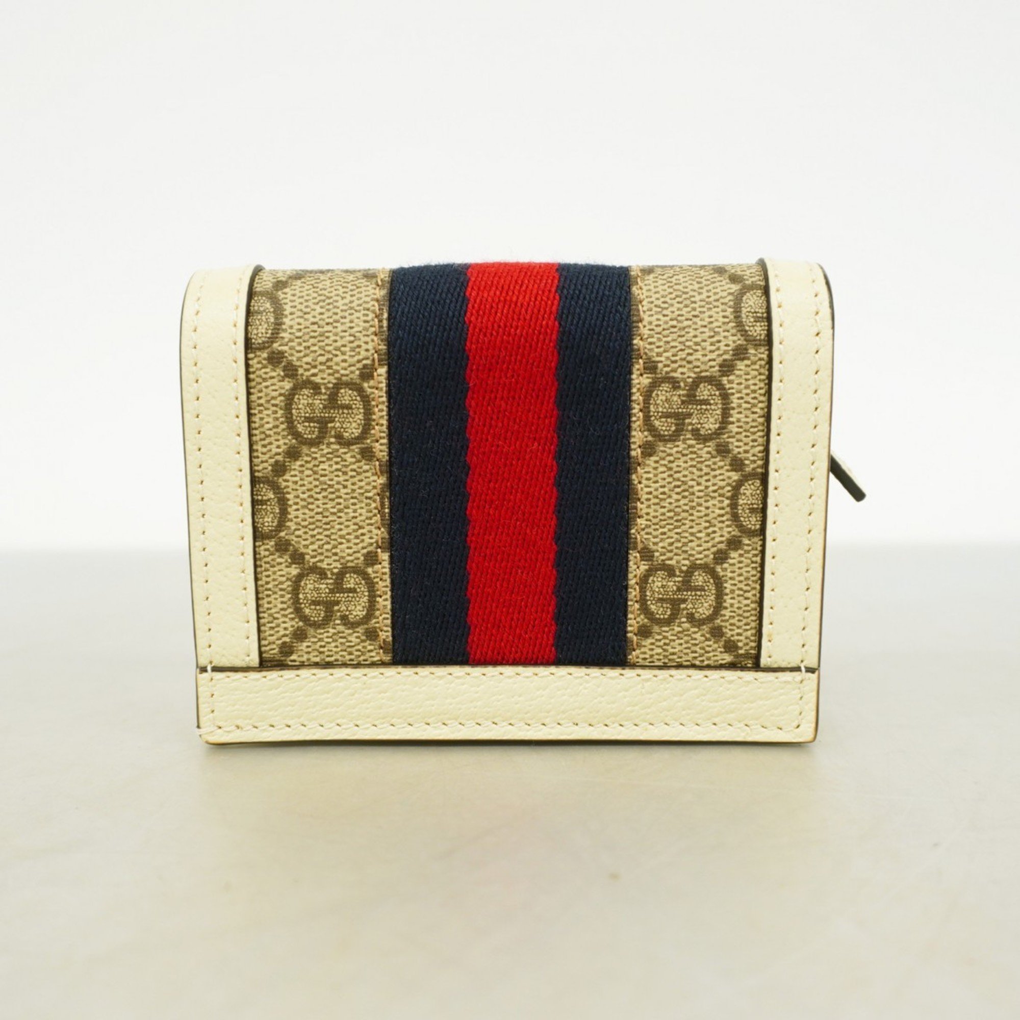 Gucci Wallet GG Supreme Sherry Line 523155 White Brown Men's Women's