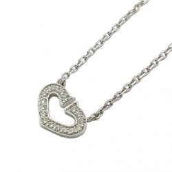 Cartier Necklace C Heart Diamond K18WG White Gold Ladies