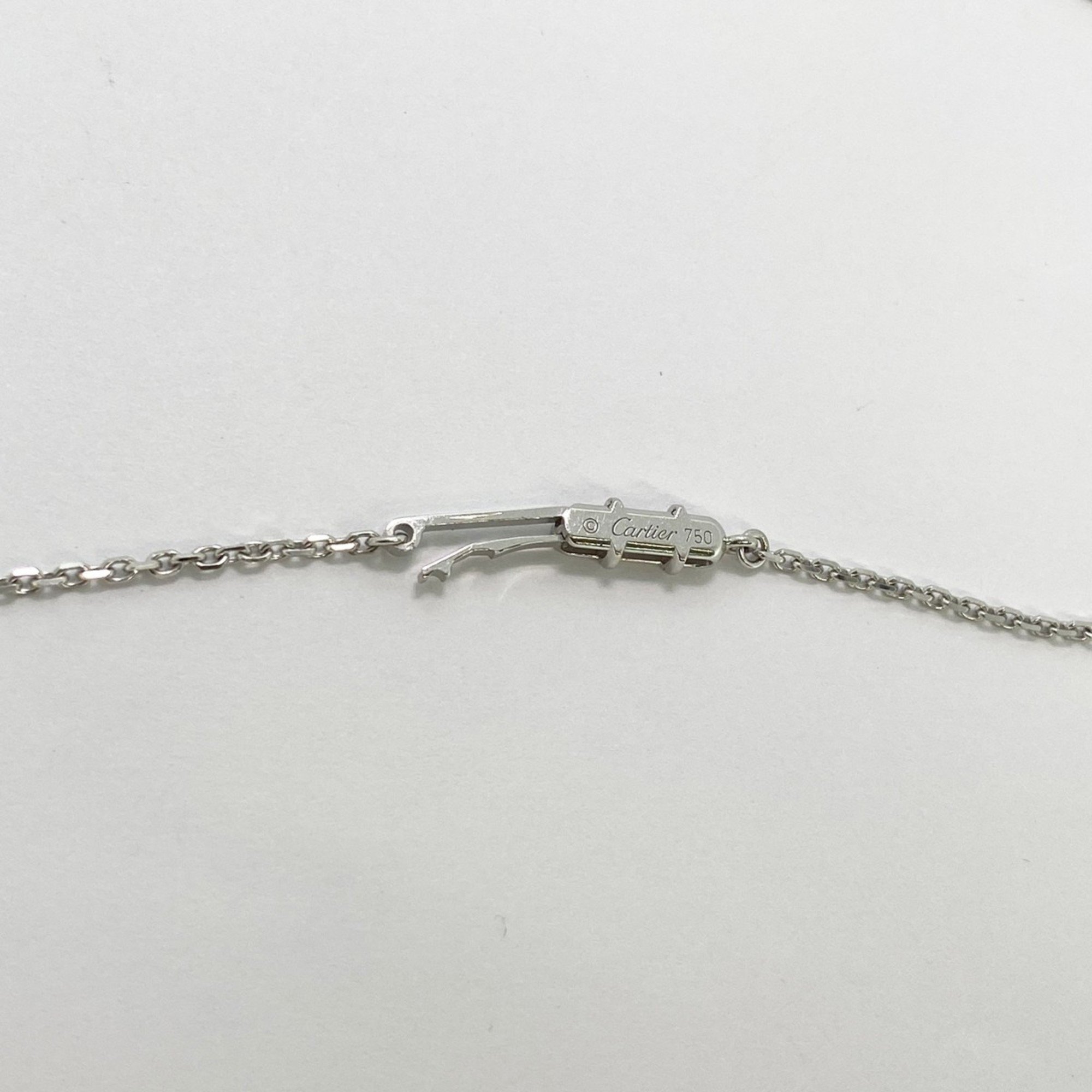 Cartier Necklace C Heart Diamond K18WG White Gold Ladies