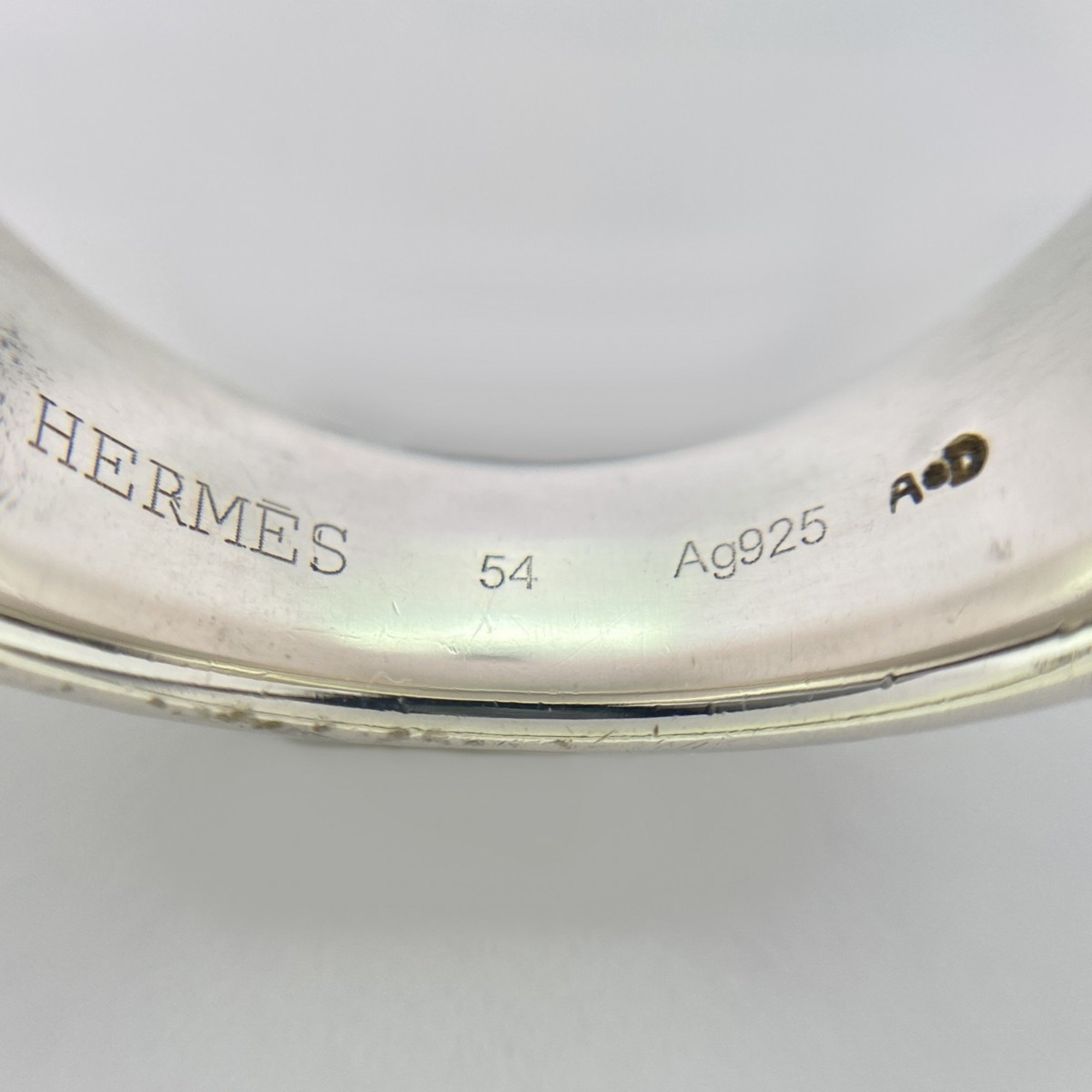 Hermes Ring Evelyn Eclipse Silver 925 #54 Men's Women's