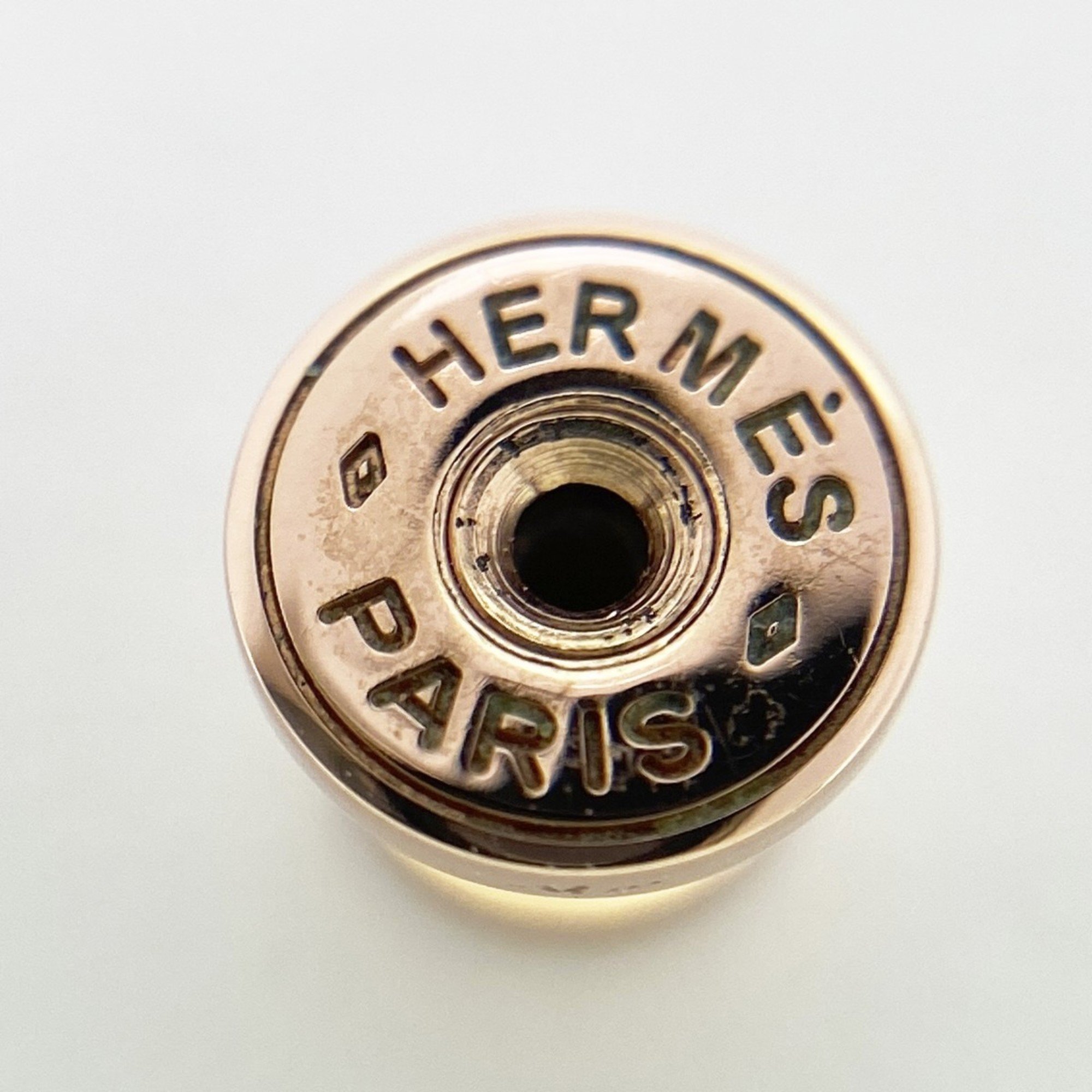 Hermes earrings Pop Ash GP plating black rose gold ladies