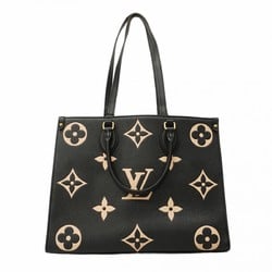 Louis Vuitton Tote Bag Monogram Empreinte Bicolor On the Go MM M45495 Black Beige Women's