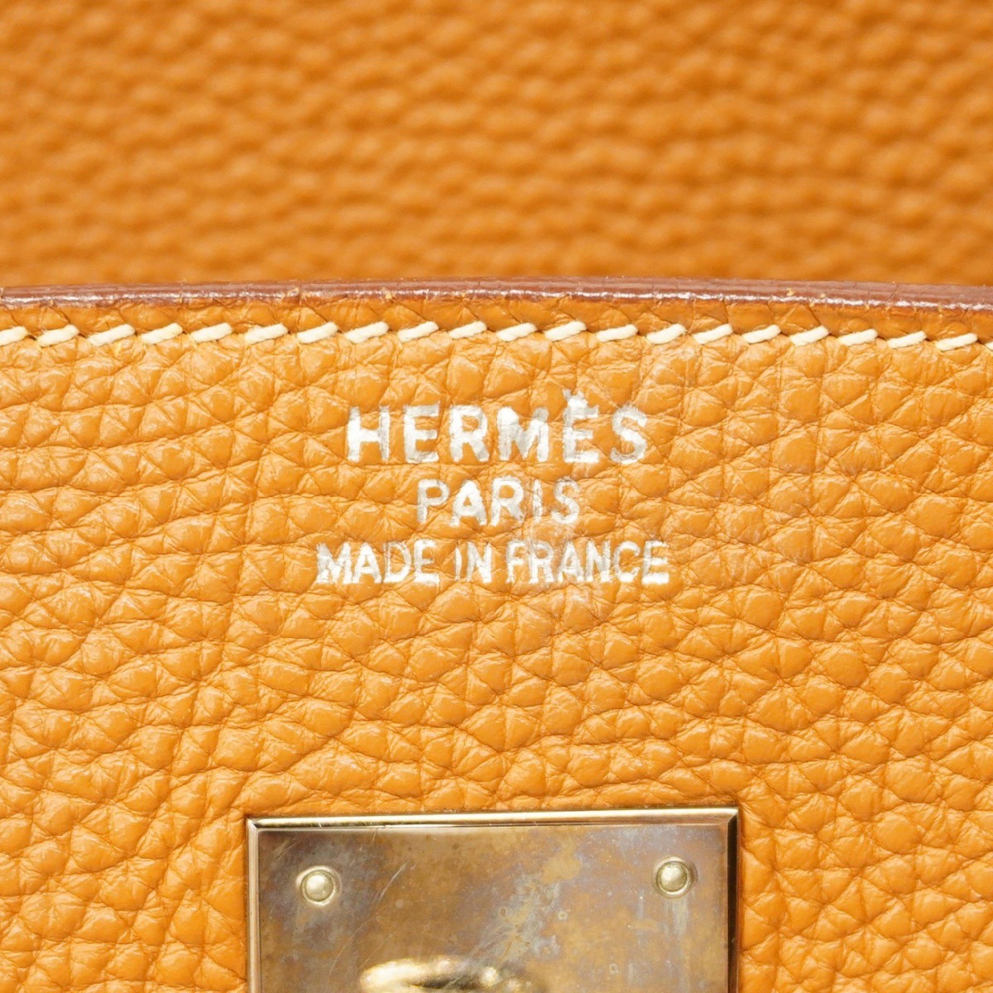 Hermes handbag Birkin 35 Togo gold □I engraved ladies