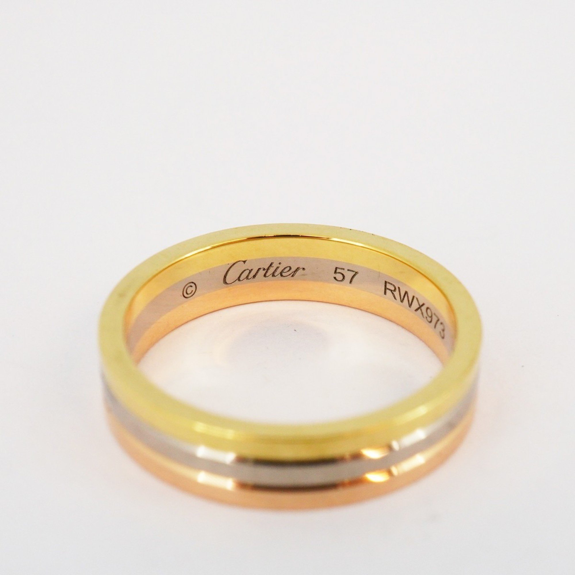 Cartier Ring Trinity Wedding K18YG Yellow Gold K18WG White K18PG Pink #57 Men's