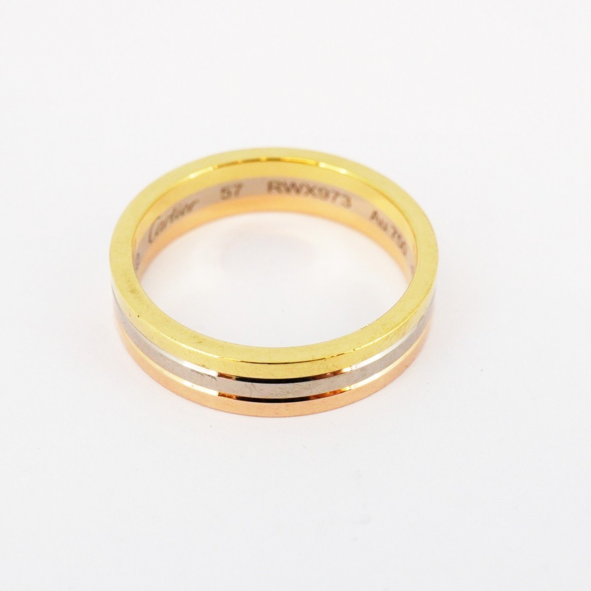 Cartier Ring Trinity Wedding K18YG Yellow Gold K18WG White K18PG Pink #57 Men's