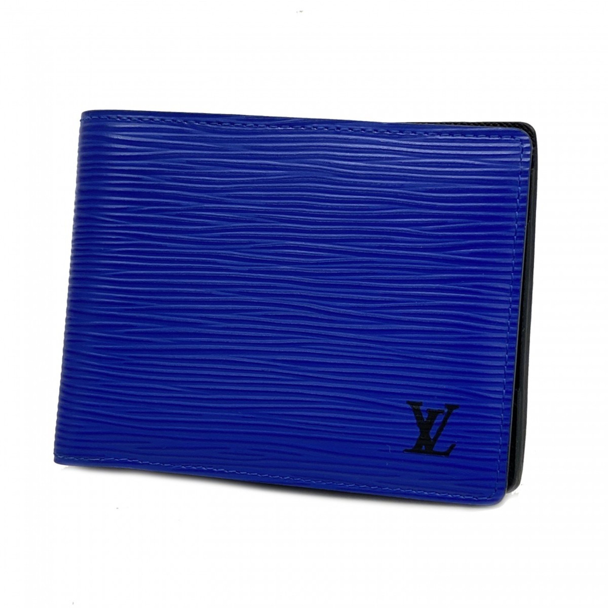 Louis Vuitton Wallet Epi Monogram Eclipse Portefeuille Multiple M80770 Blue Men's