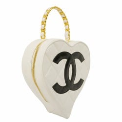 Chanel handbag Matelasse Heart leather white black ladies