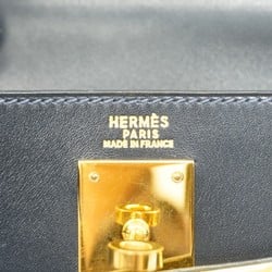 Hermes handbag Kelly 32 box calf navy blue ○X engraved ladies