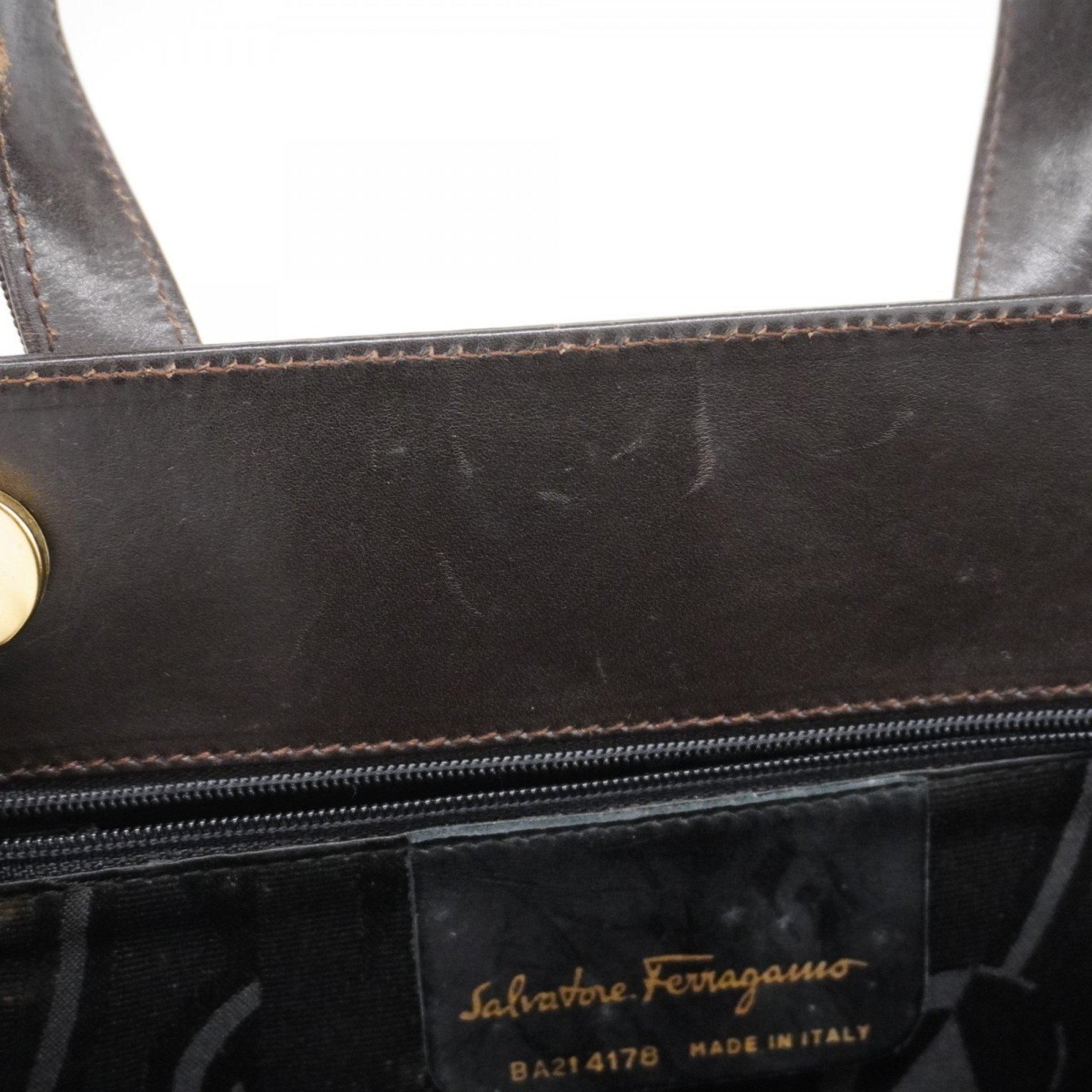 Salvatore Ferragamo Vara Leather Brown Handbag for Women