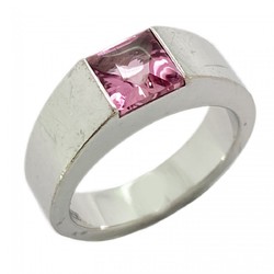 Cartier Tank Ring Pink Tourmaline K18WG White Gold #50 Ladies