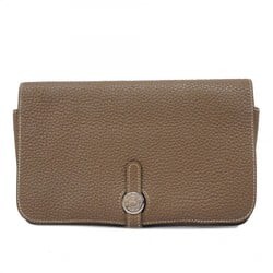 Hermes Long Wallet Dogon GM Togo Etoupe J Stamp Ladies