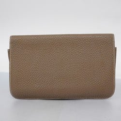 Hermes Long Wallet Dogon GM Togo Etoupe J Stamp Ladies