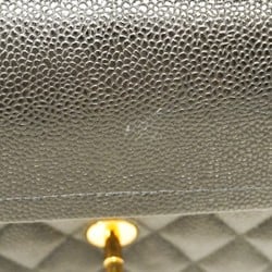 Chanel Shoulder Bag Matelasse Caviar Skin Black Women's