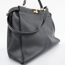 Fendi Peekaboo Leather Handbag Black Women's