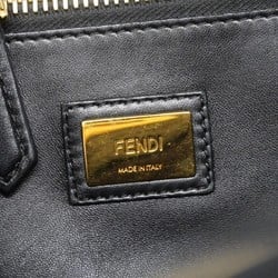 Fendi Peekaboo Leather Handbag Black Women's