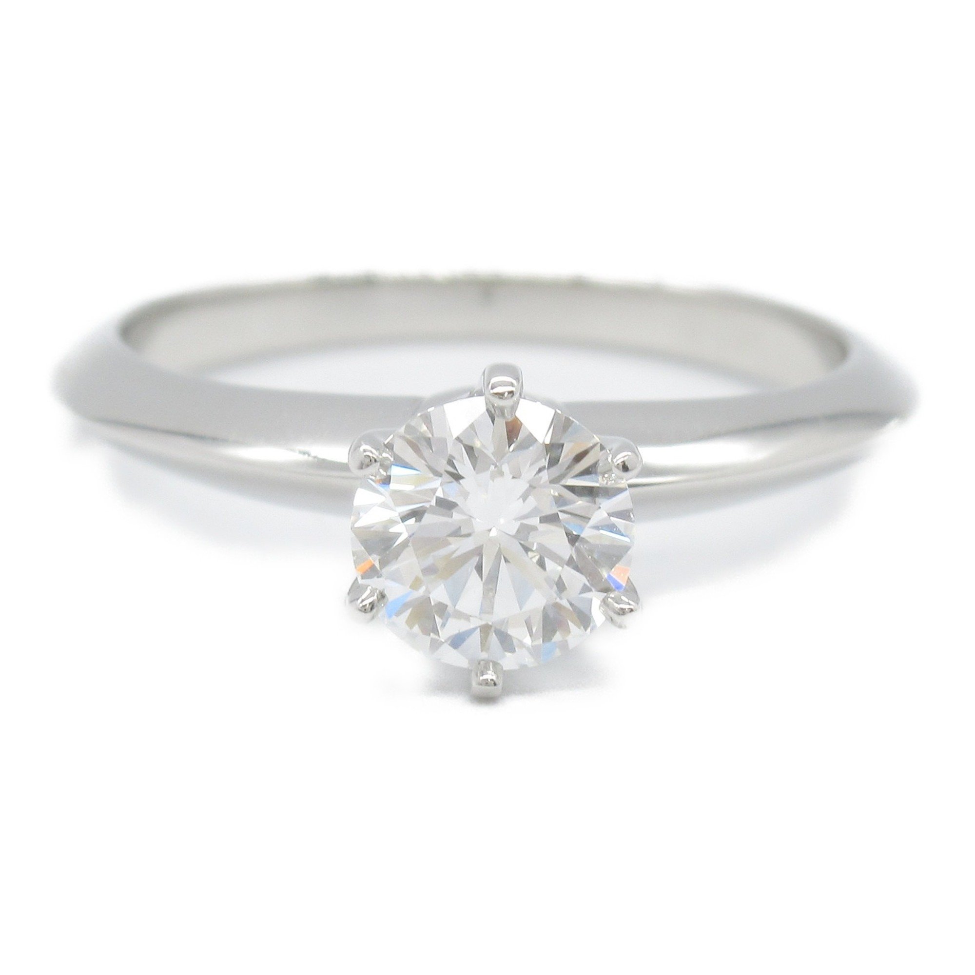 Tiffany & Co. Solitaire Ring, Pt950 Platinum, Diamond, Women's, Clear