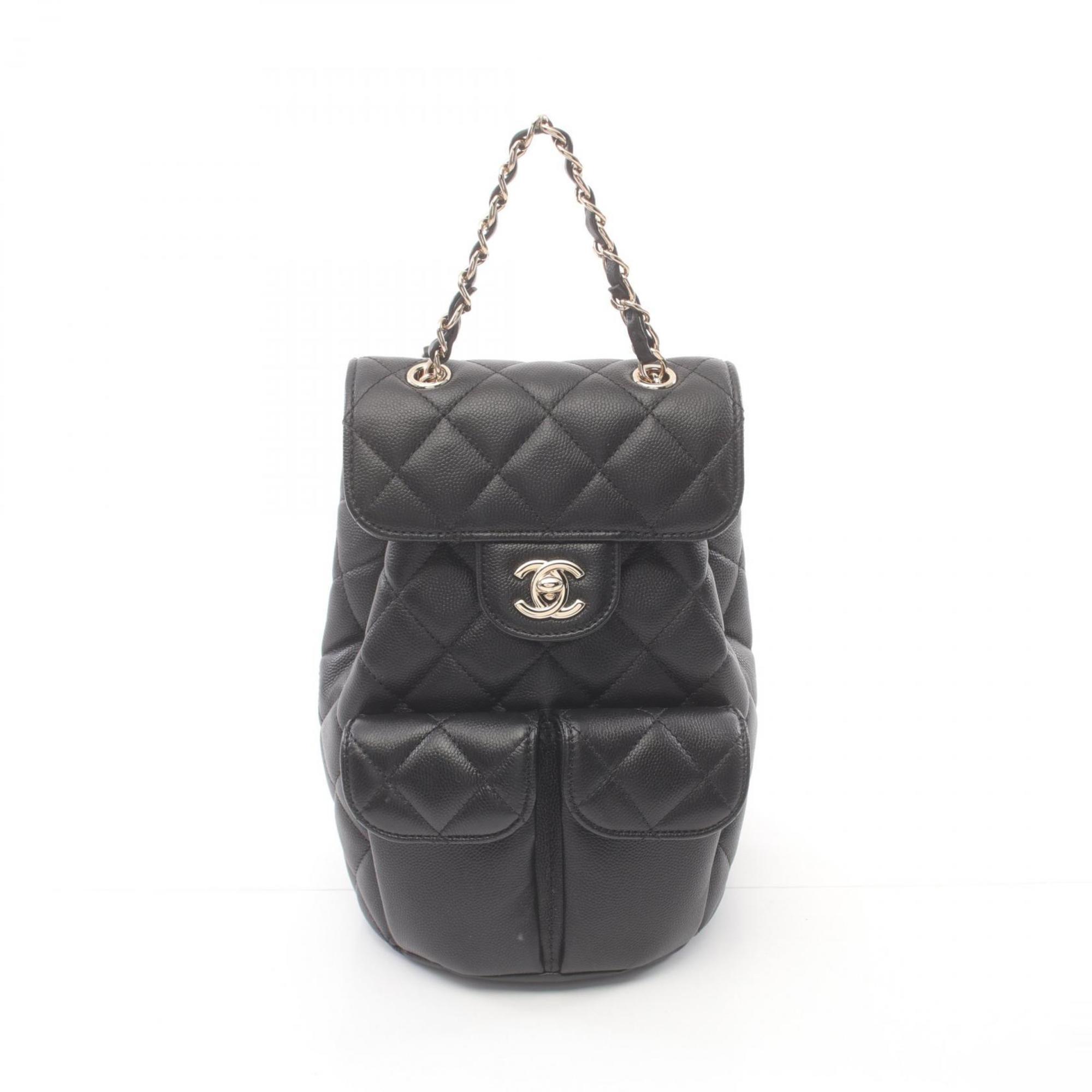 CHANEL Matelasse Backpack Bag Caviar Skin (Grained Calf) Women's Black