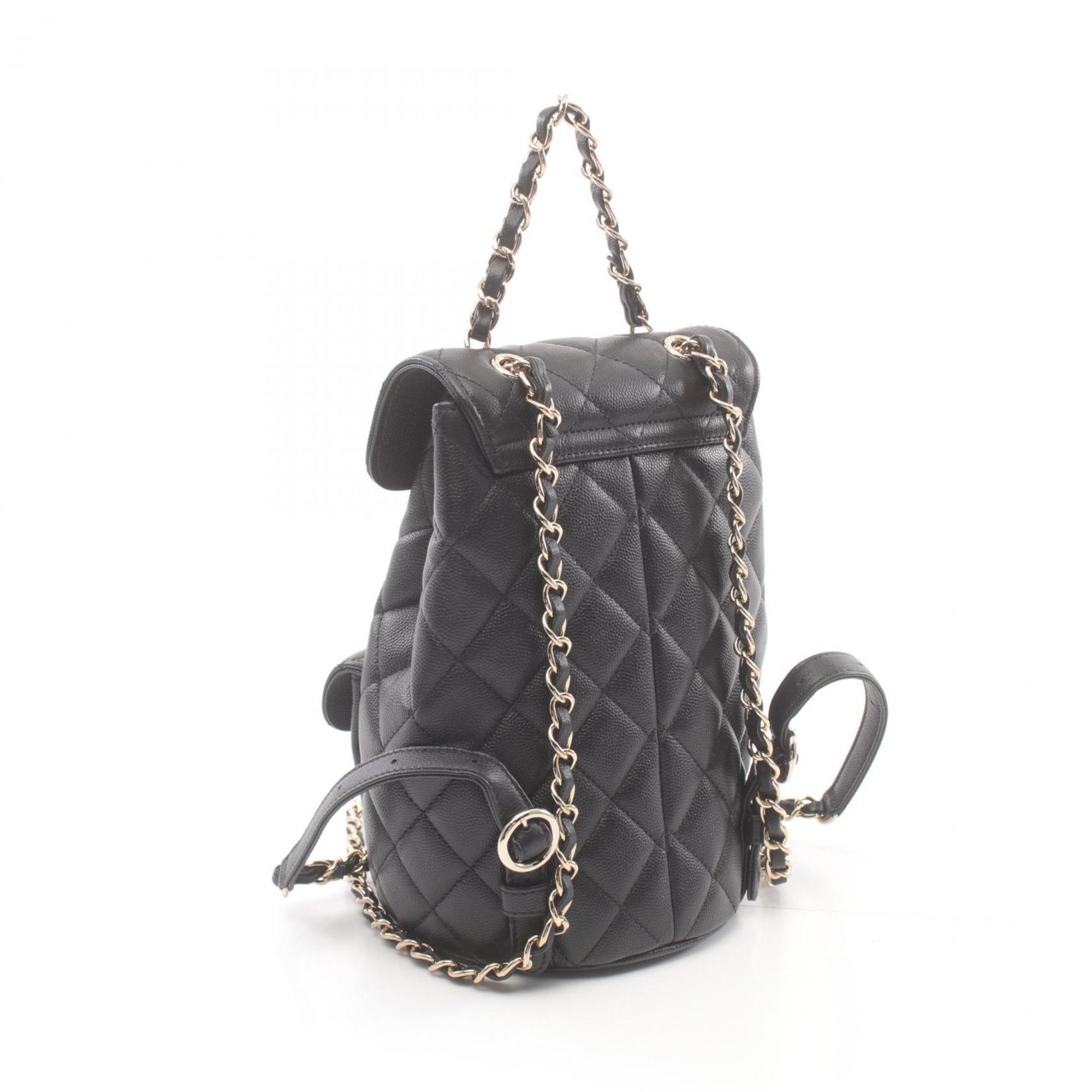 CHANEL Matelasse Backpack Bag Caviar Skin (Grained Calf) Women's Black