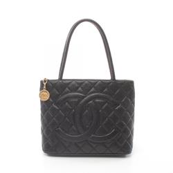 CHANEL Reprint Tote Bag, Caviar Skin (Grained Calf), Women's, Black, A01804