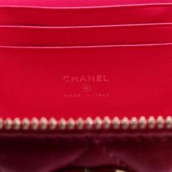 CHANEL Matelasse Vanity Shoulder Bag, Leather, Women's, Pink