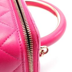 CHANEL Matelasse Vanity Shoulder Bag, Leather, Women's, Pink