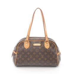 Louis Vuitton Montorgueil PM Shoulder Bag, Coated Canvas, Leather, Monogram, Women's, Brown, M95565