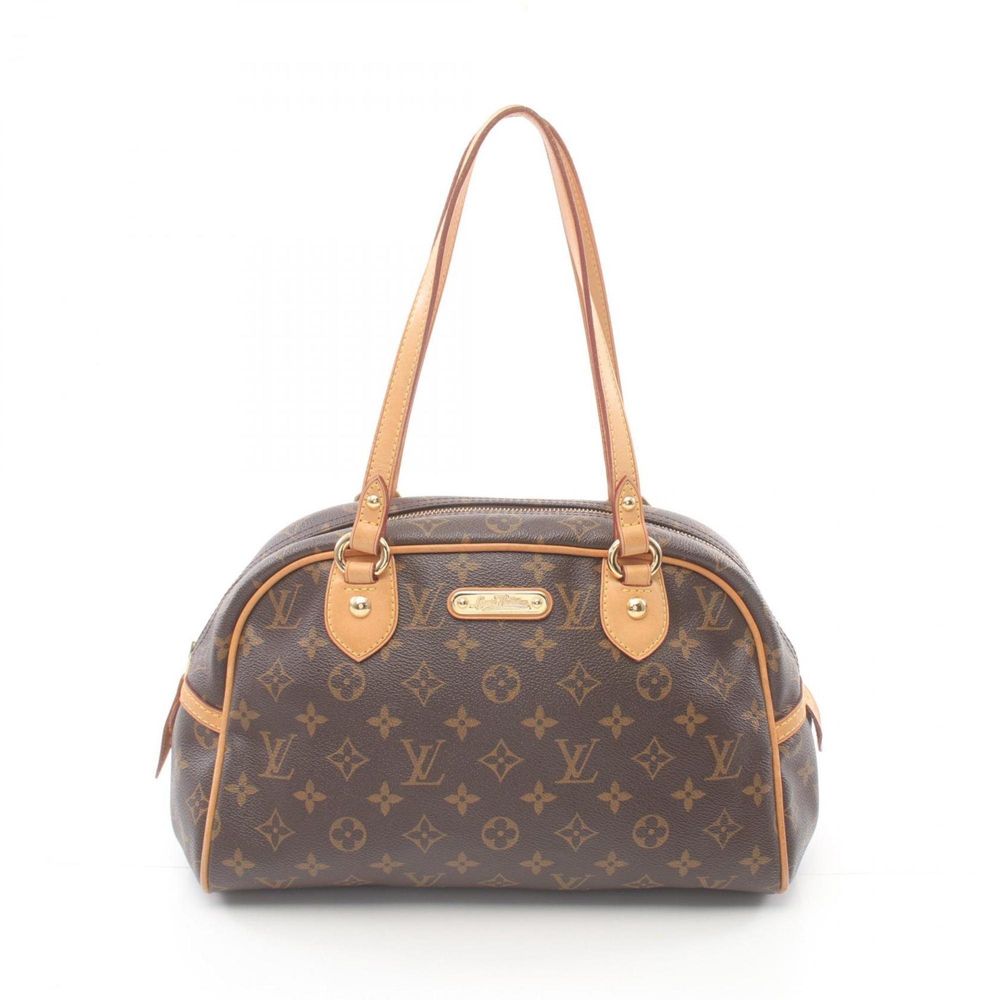 Louis Vuitton Montorgueil PM Shoulder Bag, Coated Canvas, Leather, Monogram, Women's, Brown, M95565