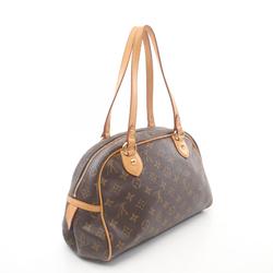 Louis Vuitton Montorgueil PM Shoulder Bag, Coated Canvas, Leather, Monogram, Women's, Brown, M95565