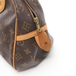 Louis Vuitton Montorgueil PM Shoulder Bag, Coated Canvas, Leather, Monogram, Women's, Brown, M95565