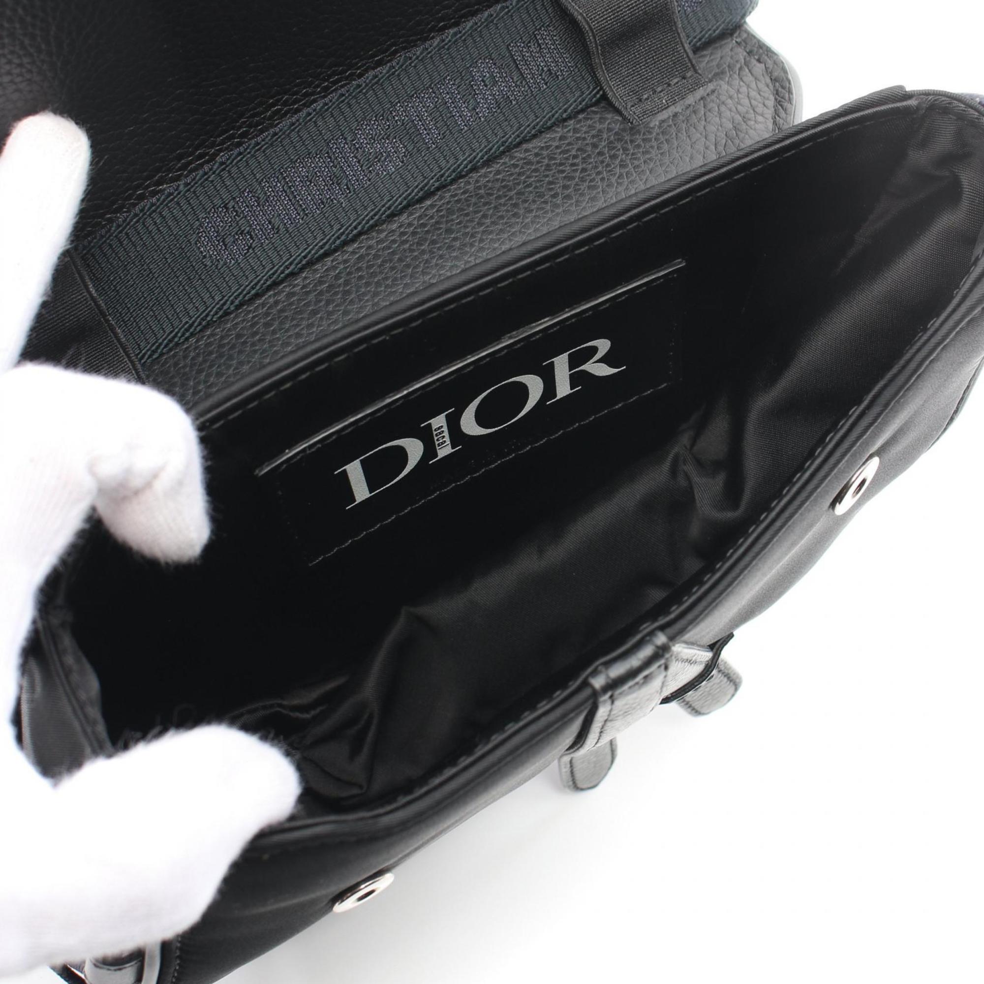 Dior Homme DIOR HOMME x Sacai Saddle Bag Shoulder Leather Technical Fabric Men's Black Grey 1ADCA374USC_H15E