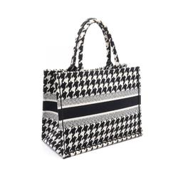 Christian Dior Dior BO TOTE Book Tote Medium Bag Canvas Women's White Black