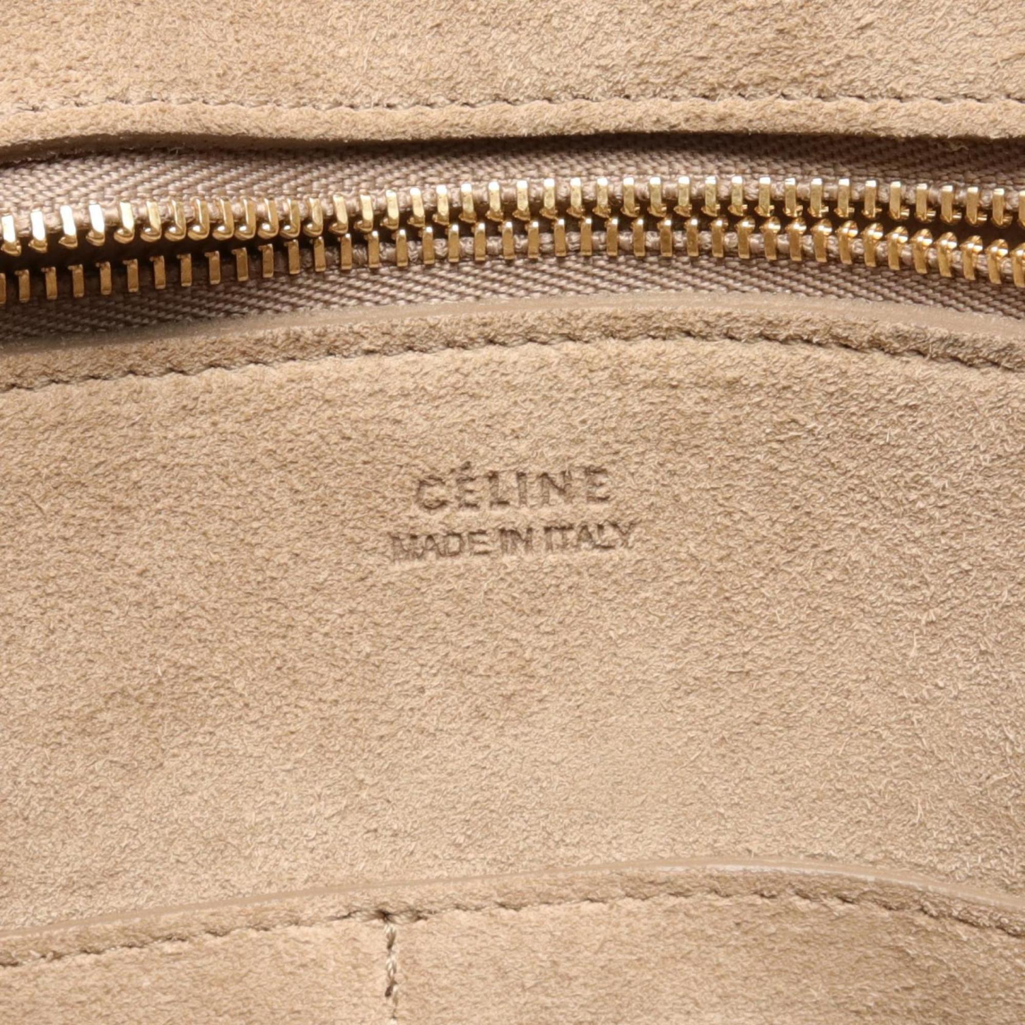 CELINE Ring Small Handbag Bag Leather Women's Beige 176203XXA.18LT