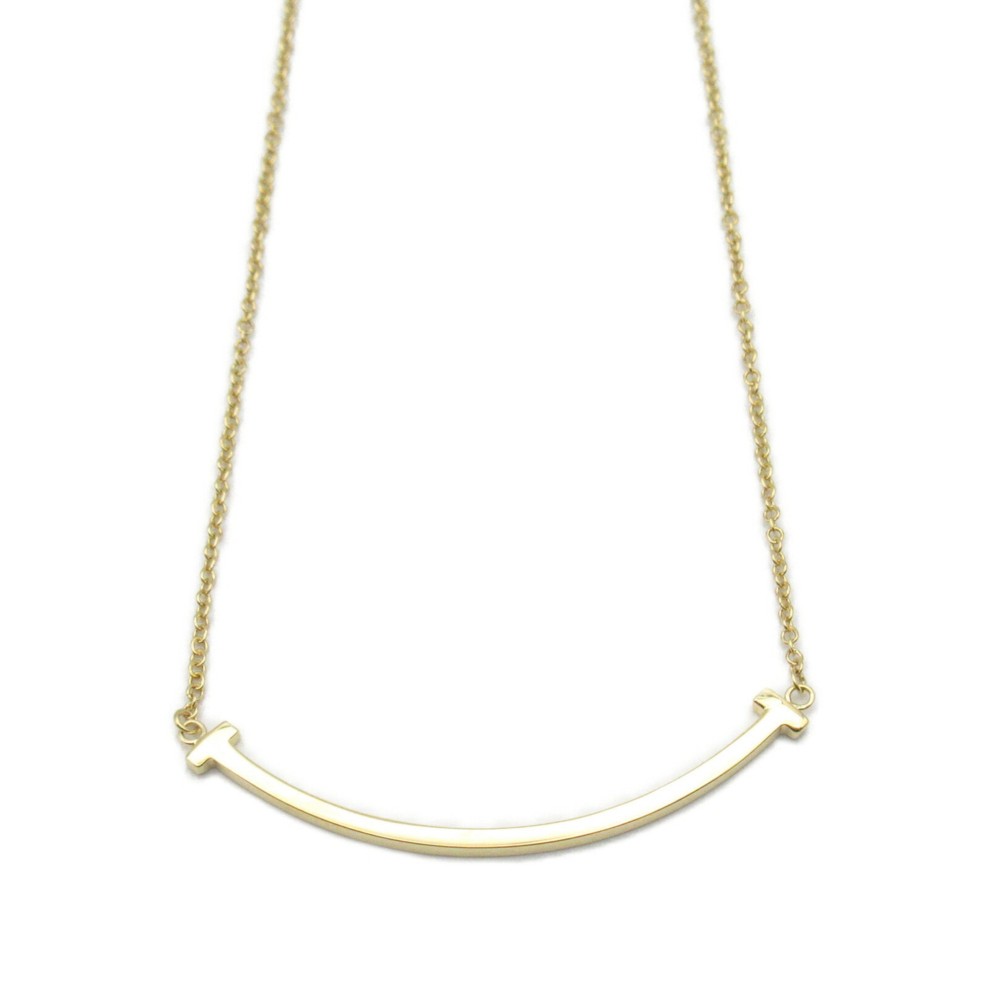 Tiffany & Co. T Smile Small Necklace K18 (Yellow Gold) Women's Gold