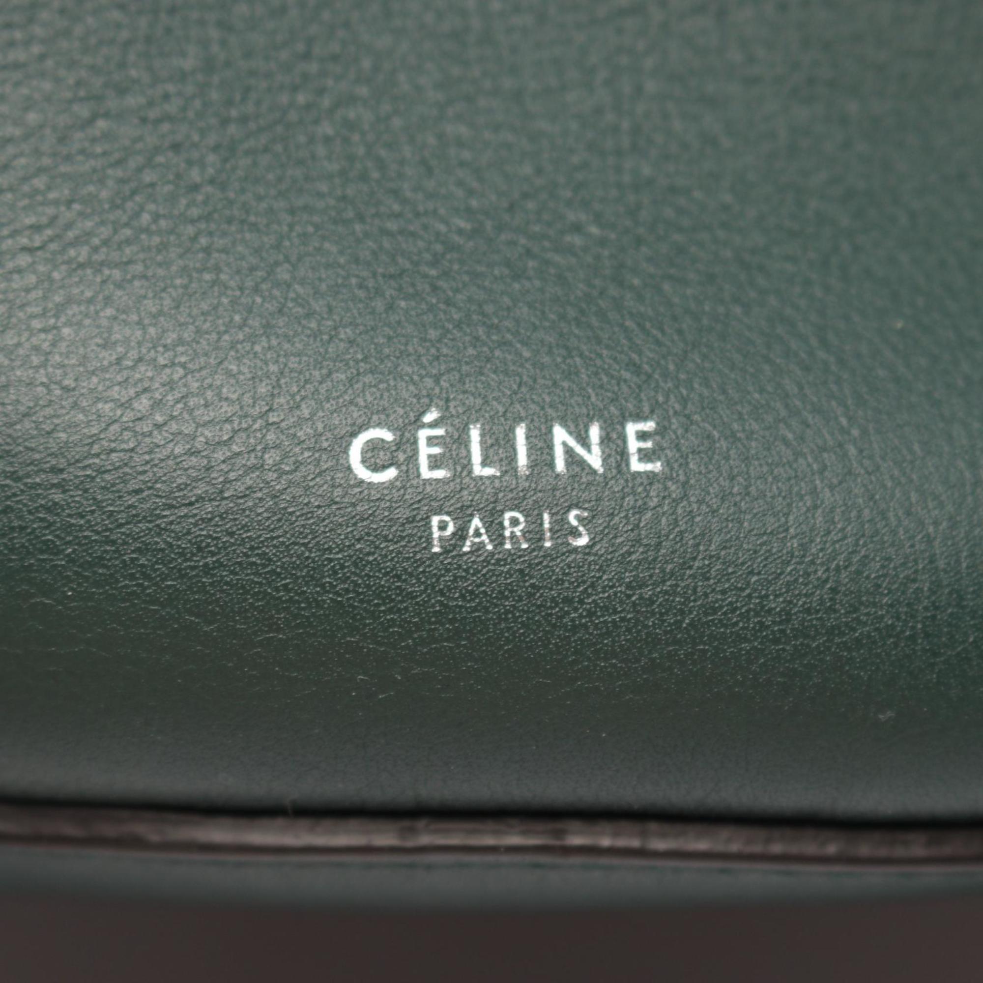 CELINE Big Bag Bucket Shoulder Leather Women's Green 187243