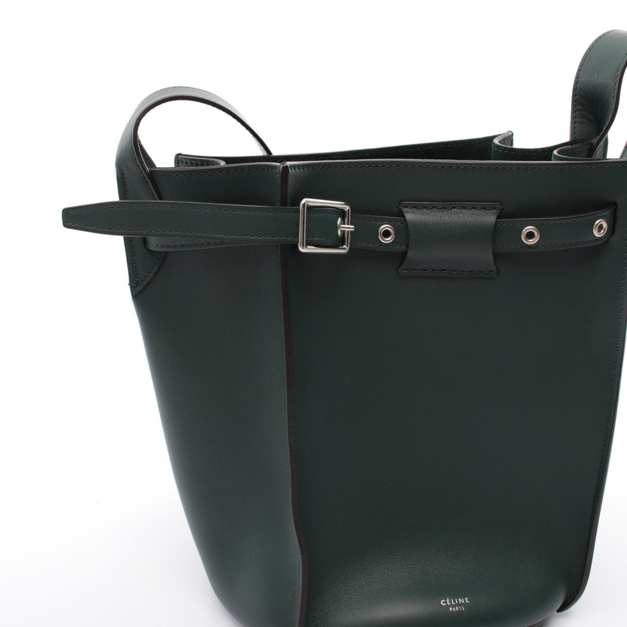 CELINE Big Bag Bucket Shoulder Leather Women's Green 187243